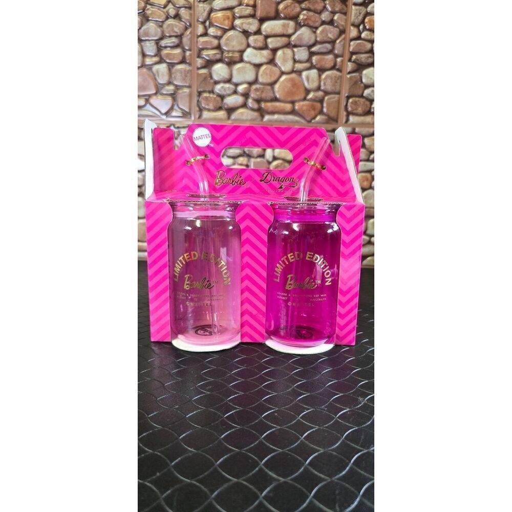 Barbie x Dragon Glassware Limited Edition Drinking Glasses & Straw